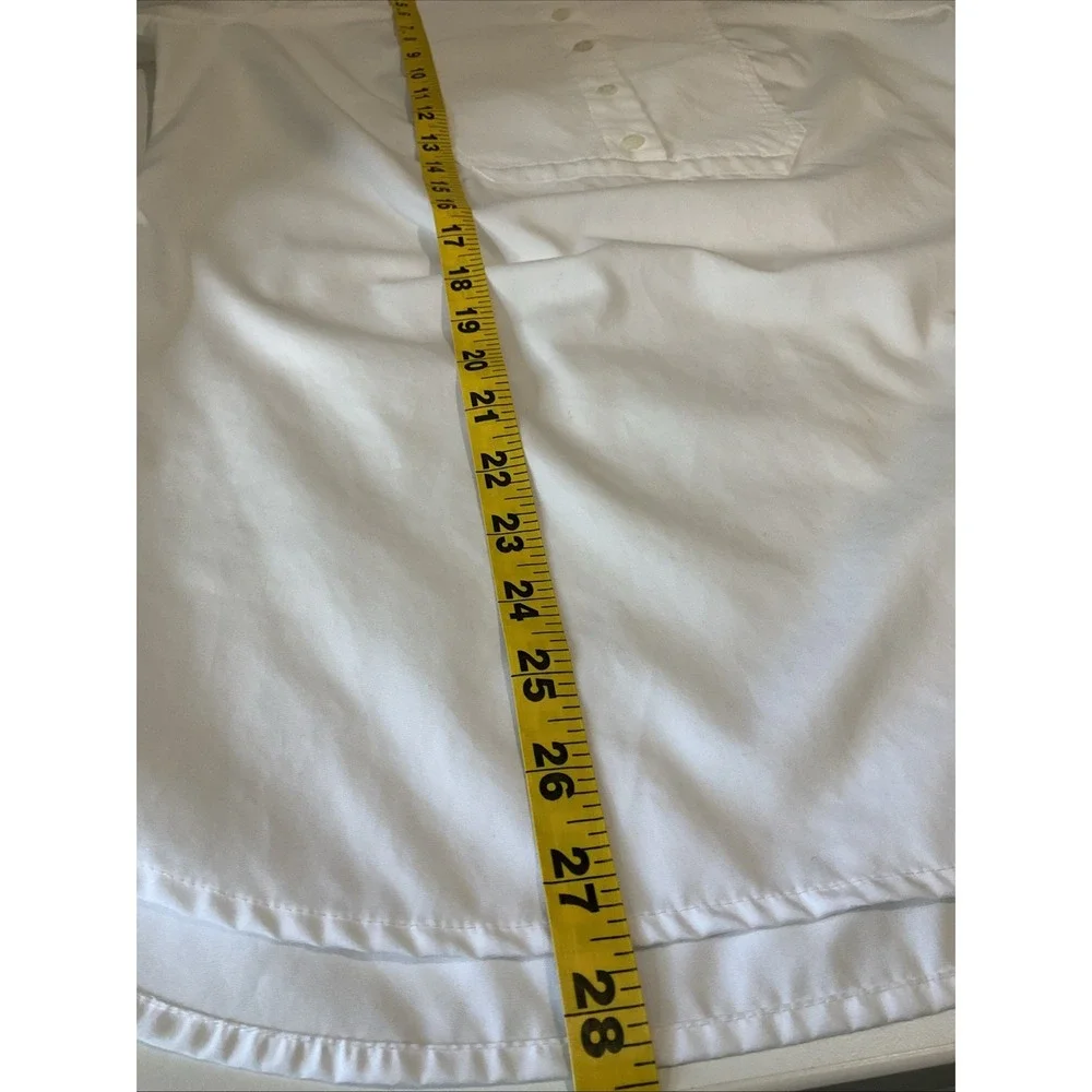 J. Crew Crisp White Cotton‎ 1/2 Button Front Long Sleeve Pintuck Blouse Tunic 4